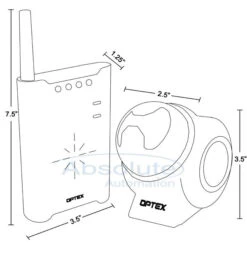 Optex RCTD20U Wireless 2000 Outdoor Motion Alarm -SecureGuard Shop dimensions 6 44352.1312914628.1280.1280